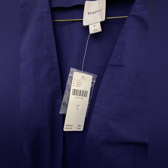 Anthropologie Maeve Deep-V Button-Front Vest size S BLUE color new with tag - Picture 6 of 7